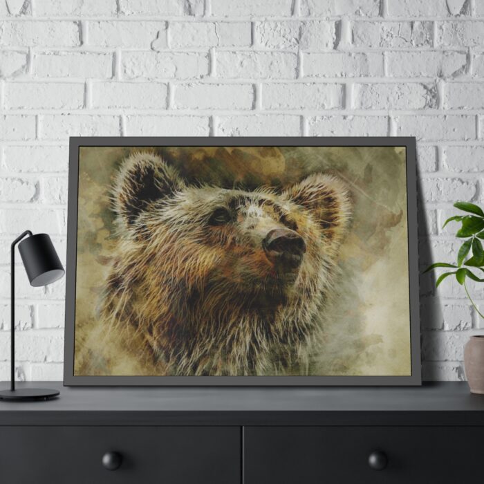 Grizzly Bear Kodiak Head Framed Poster - Image 4