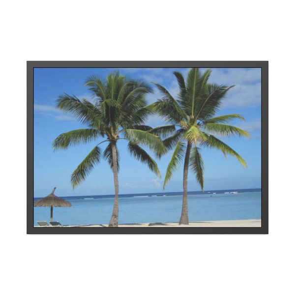 Palm Tree on the Beach Framed Poster