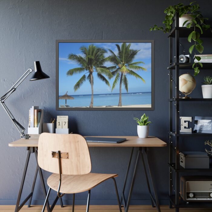 Palm Tree on the Beach Framed Poster - Image 3