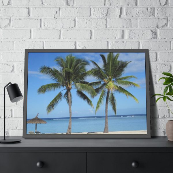 Palm Tree on the Beach Framed Poster
