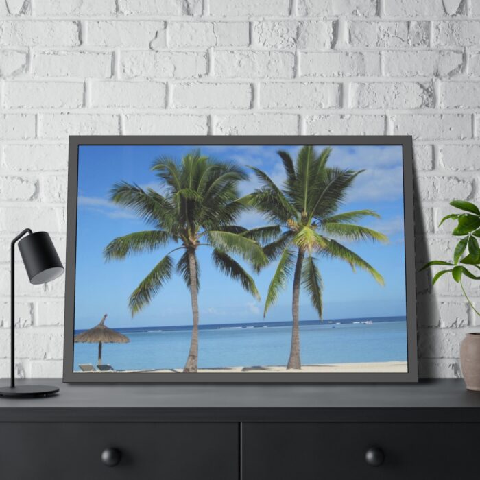 Palm Tree on the Beach Framed Poster - Image 4