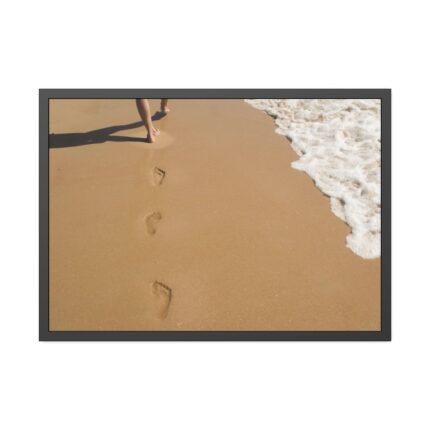 Free Foot Prints on the Beach Framed Poster