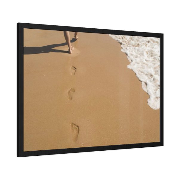 93854-573.jpg Free Foot Prints on the Beach Framed Poster