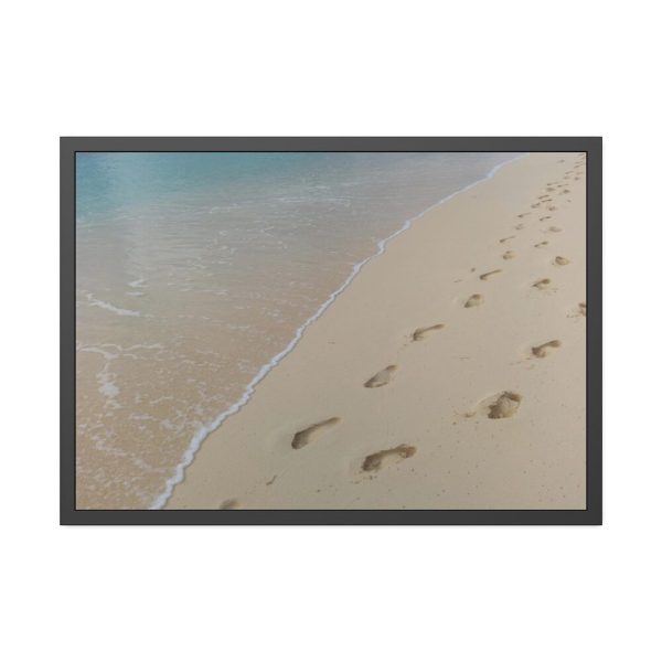 93854-580.jpg Foot Prints on Sand Framed Poster