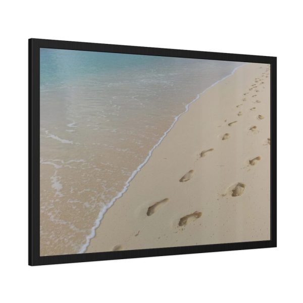 93854-581.jpg Foot Prints on Sand Framed Poster