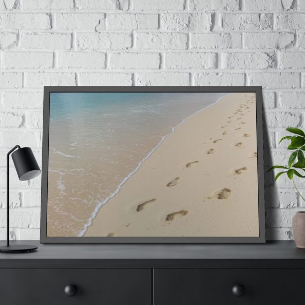 93854-583.jpg Foot Prints on Sand Framed Poster