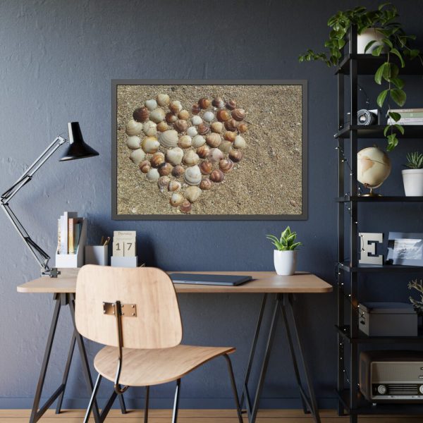 93854-590.jpg Heart Stones on Beach Framed Poster