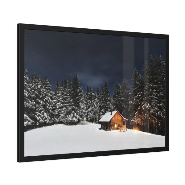 Barn in Starry Night Framed Poster
