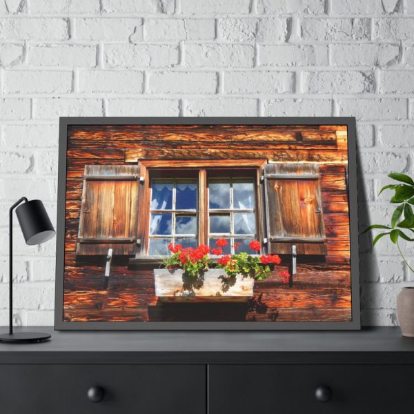 Window Wood Farmhouse Framed Poster
