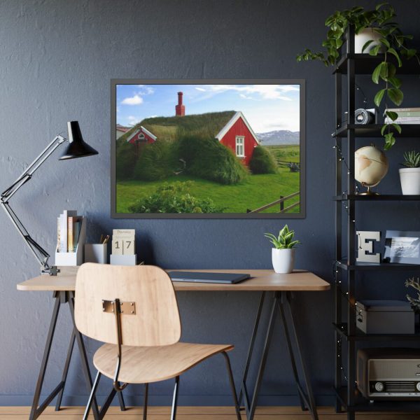 Red Barn in the Grass Framed Poster