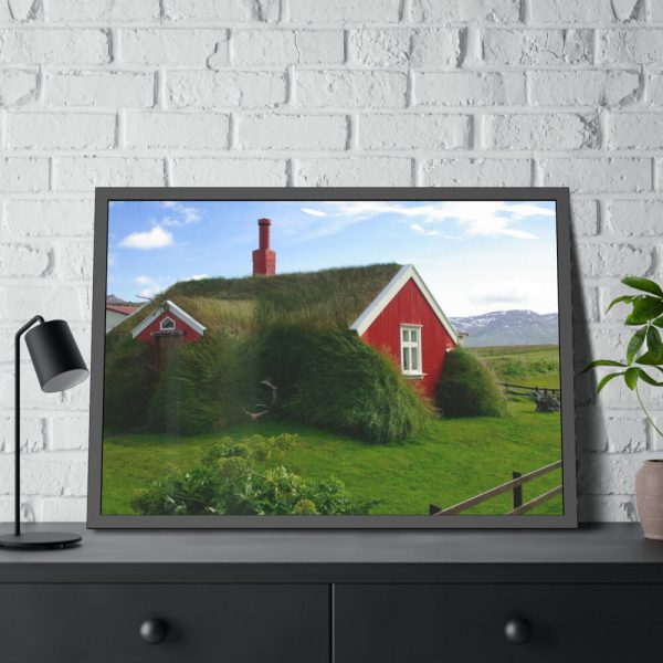 Red Barn in the Grass Framed Poster