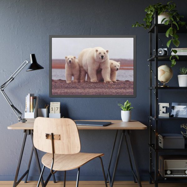 93855-206.jpg Polar Mama Bear and Cubs Framed Poster