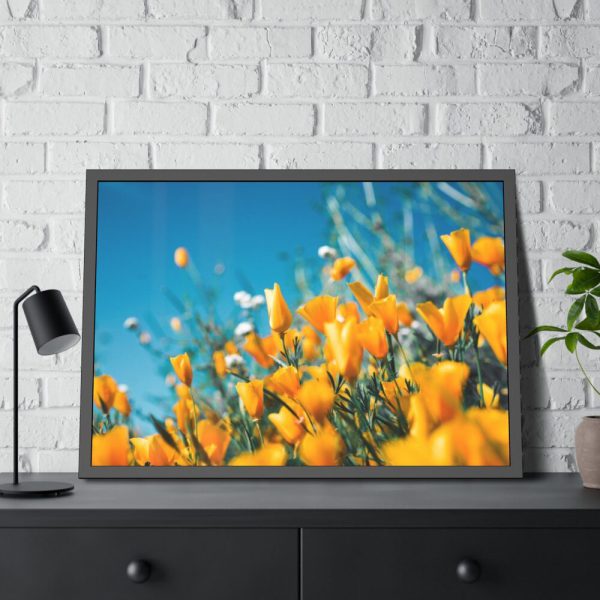 93855-235.jpg Orange Petaled Flowers Framed Poster