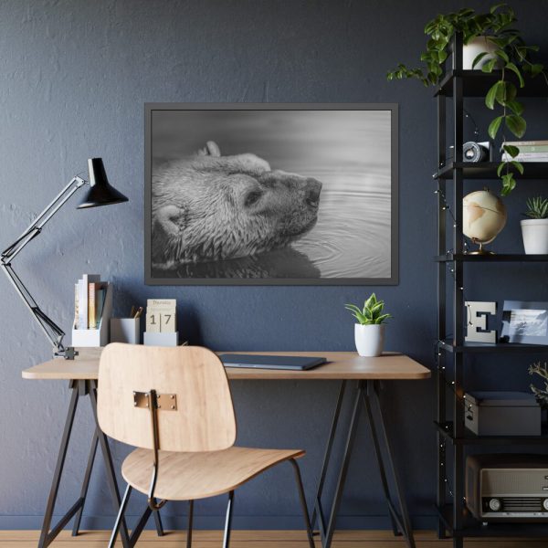 93855-282.jpg Polar Bear Black and White Framed Poster