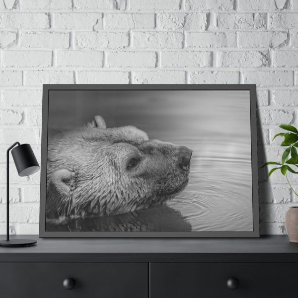93855-283.jpg Polar Bear Black and White Framed Poster