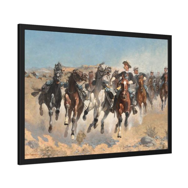 The Fourth Troopers Moving the Led Horses by Frederic Remington Framed Poster