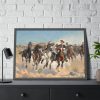 The Fourth Troopers Moving the Led Horses by Frederic Remington Framed Poster