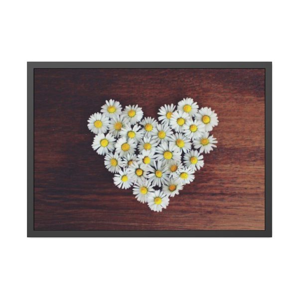 93855-348.jpg White Daisy in Heart Shape Framed Poster