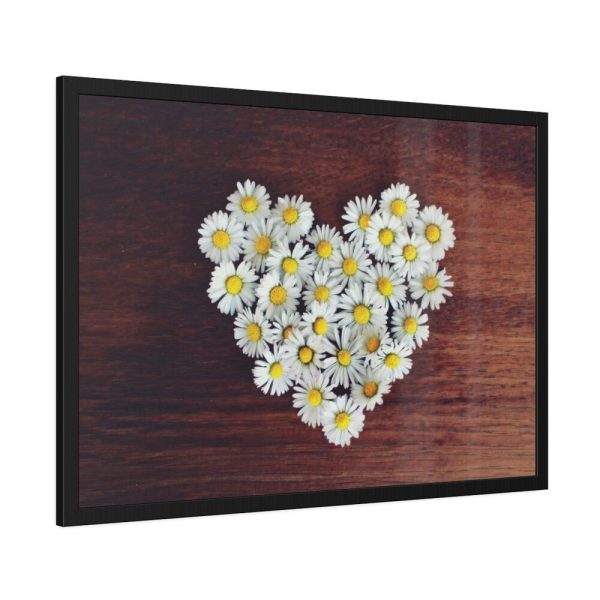 93855-349.jpg White Daisy in Heart Shape Framed Poster