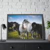 93855-383.jpg A Herd of Grey and White Horses Framed Poster