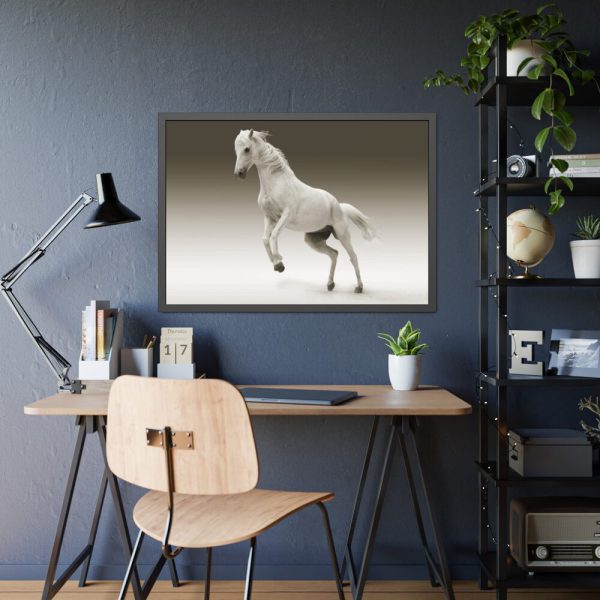 93855-422.jpg White Horse Framed Poster
