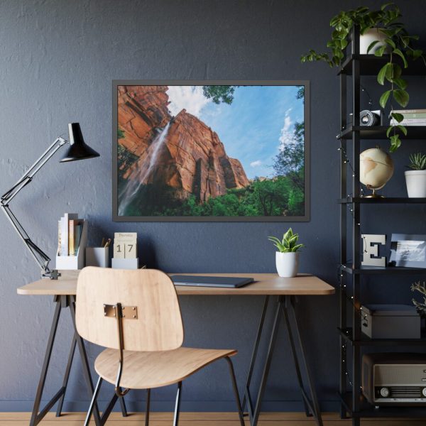 93855-450.jpg Sandstone Cliff with a Waterfall Framed Poster