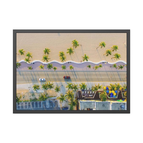 Palm Tree-Lined Road Framed Poster
