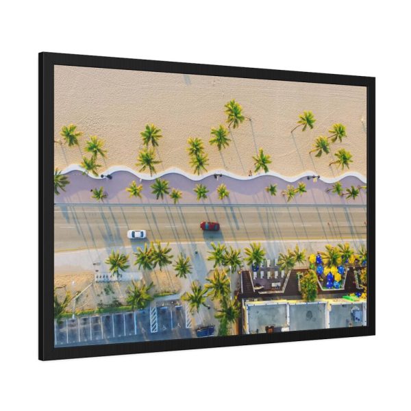 Palm Tree-Lined Road Framed Poster