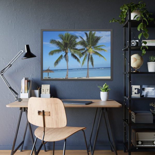 Palm Tree on the Beach Framed Poster