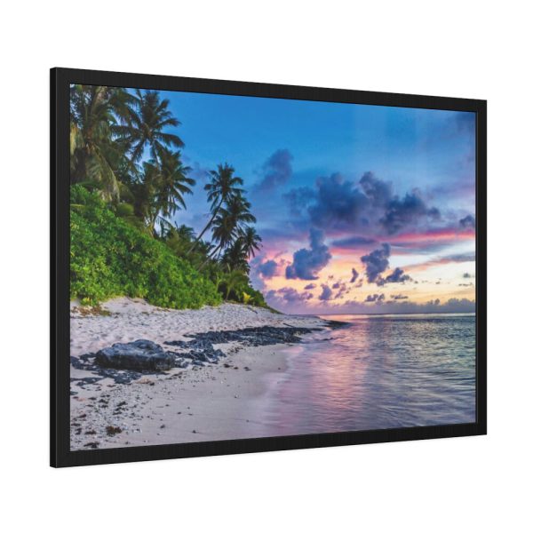 93855-561.jpg Tropical Beach Sunset Landscape Framed Poster
