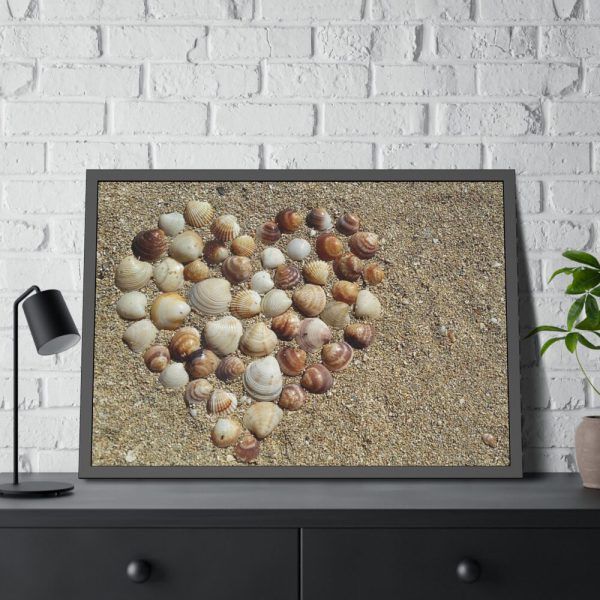 93855-587.jpg Heart Stones on Beach Framed Poster