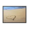 93855-588.jpg Heart Drawn on Sand at Beach Framed Poster