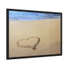 93855-589.jpg Heart Drawn on Sand at Beach Framed Poster