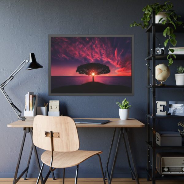 Breathtaking Red and Purple Sky Framed Poster