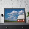 93855-87.jpg Cornfield and Red Barn Scenic Framed Poster