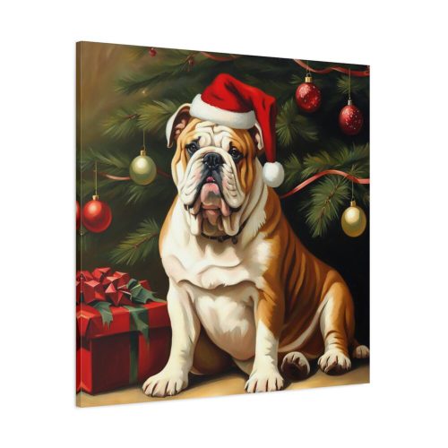 English Bulldog Vintage Christmas Standard Canvas