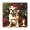 101419-101.jpg English Bulldog Vintage Christmas Standard Canvas