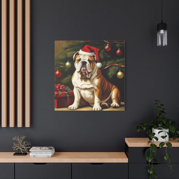 101419-103.jpg English Bulldog Vintage Christmas Standard Canvas