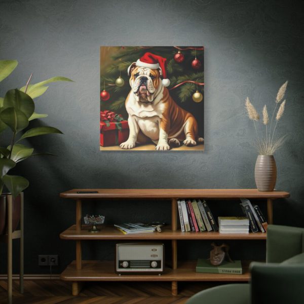 101419-104.jpg English Bulldog Vintage Christmas Standard Canvas