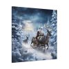 101419-130.jpg Santa And Reindeer In Snow Standard Canvas