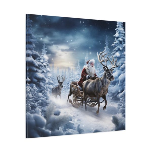 101419-130.jpg Santa And Reindeer In Snow Standard Canvas