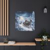 101419-133.jpg Santa And Reindeer In Snow Standard Canvas