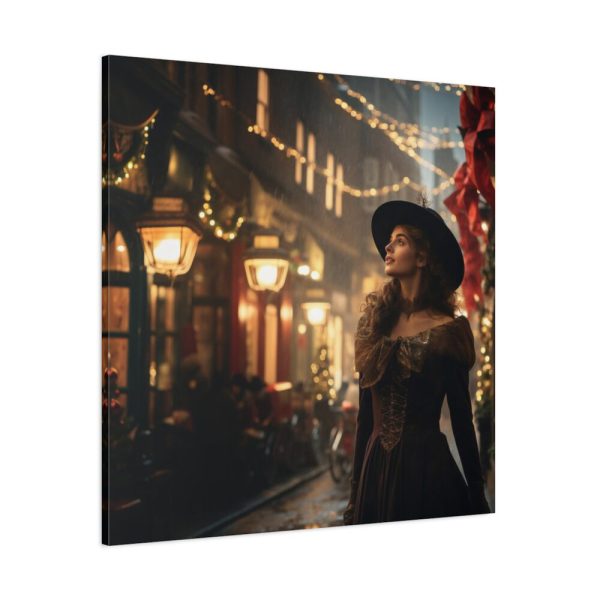 101419-145.jpg Vintage Woman In Town At Christmas Standard Canvas