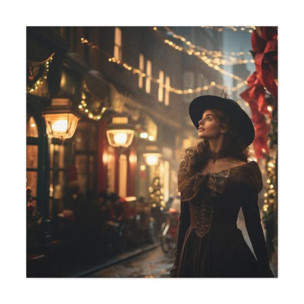 101419-146.jpg Vintage Woman In Town At Christmas Standard Canvas