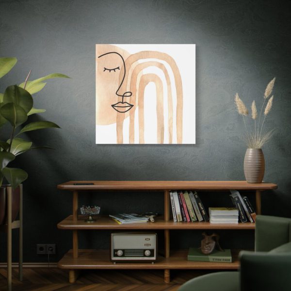 101419-159.jpg Boho Rainbow Line Art Face Standard Canvas