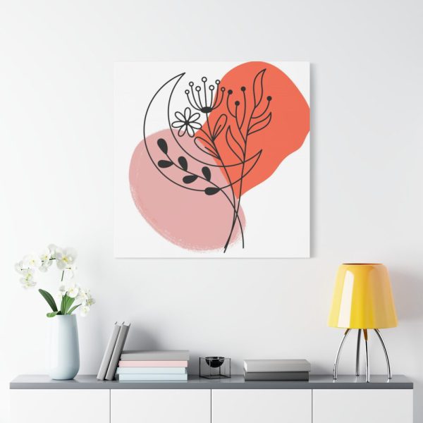 101419-227.jpg Abstract Line Art Plant And Moon Standard Canvas