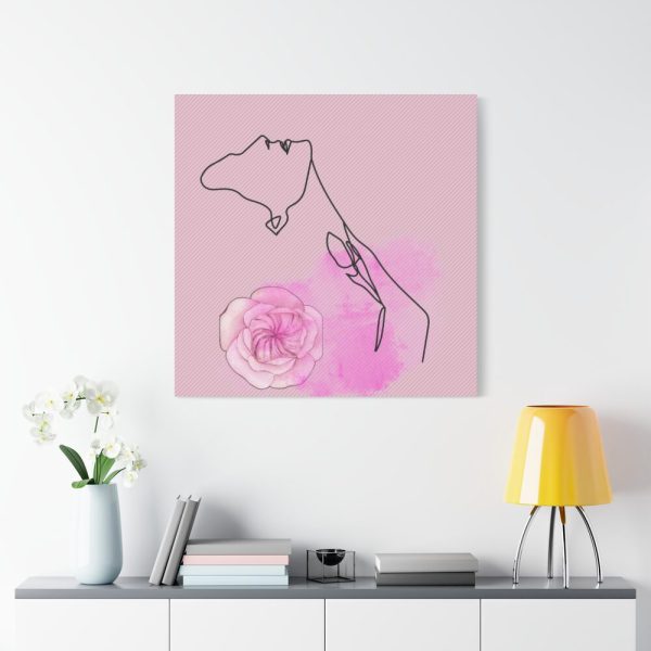 101419-267.jpg Pink Woman Abstract Line Drawing Standard Canvas