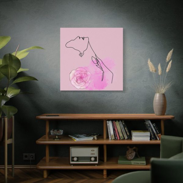 101419-269.jpg Pink Woman Abstract Line Drawing Standard Canvas