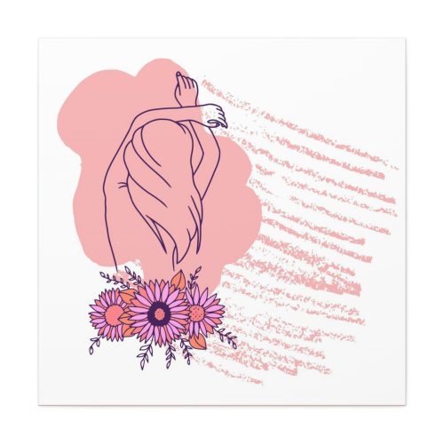 Pink Abstract Shapes and a Pink Frame Standard Canvas