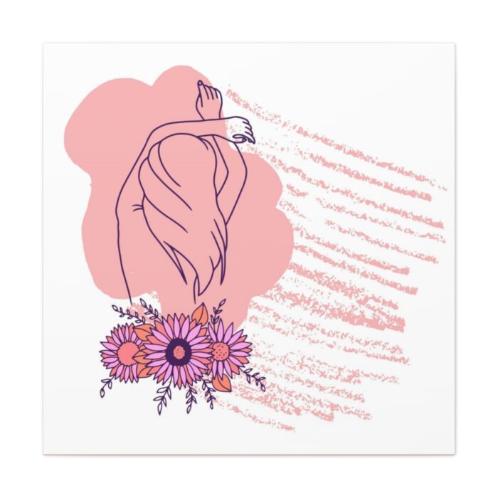 Pink Abstract Shapes and a Pink Frame Standard Canvas - Image 1